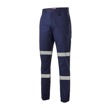 Pantalones industriales con cinta reflectante, azul