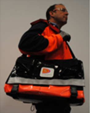 Bolso para herramientas, negro y naranja, sin herramientas